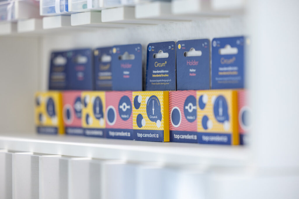Topcaredent-Interdentalbürsten und Halter für die Zahnzwischenraumreinigung